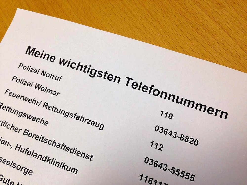 Wichtige Telefonnummern: Weimars Gute Nachbarn